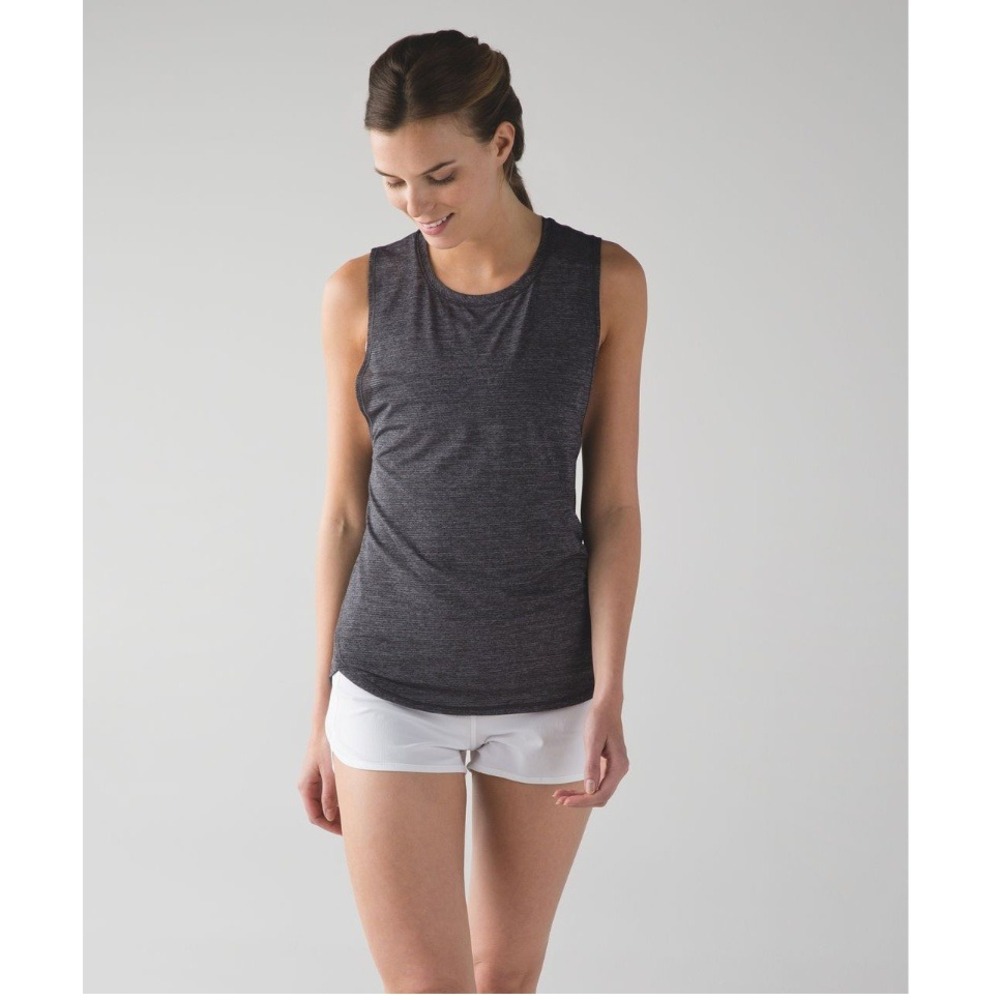 Lululemon In A Cinch Tank Heathered Black Sz 10 NWT